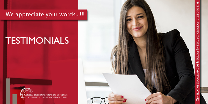 Testimonials CIESI ORG EIRL